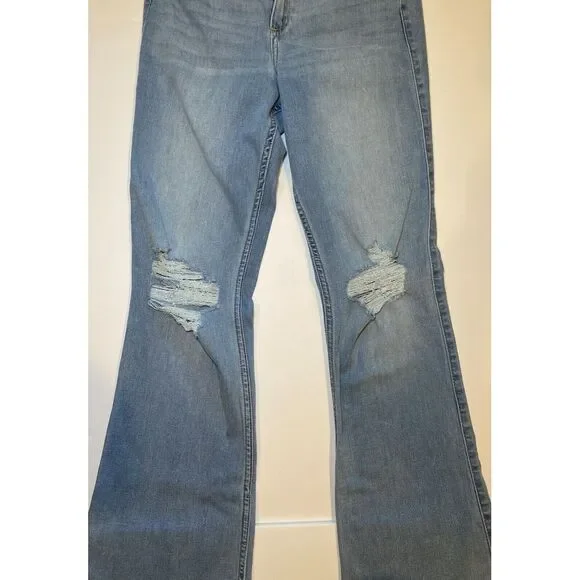 HOLLISTER Curvy Mid-Rise Boot Cut Jeans Juniors Size 9R W29 L31 Blue Stretch - Picture 4 of 6